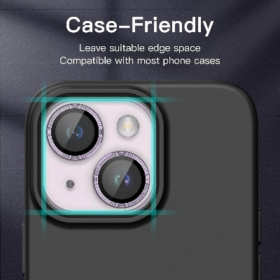 Picture of Camera Protector for iPhone 14 Plus Purple WSKEN Ring Camera Lens Protector for Mobile