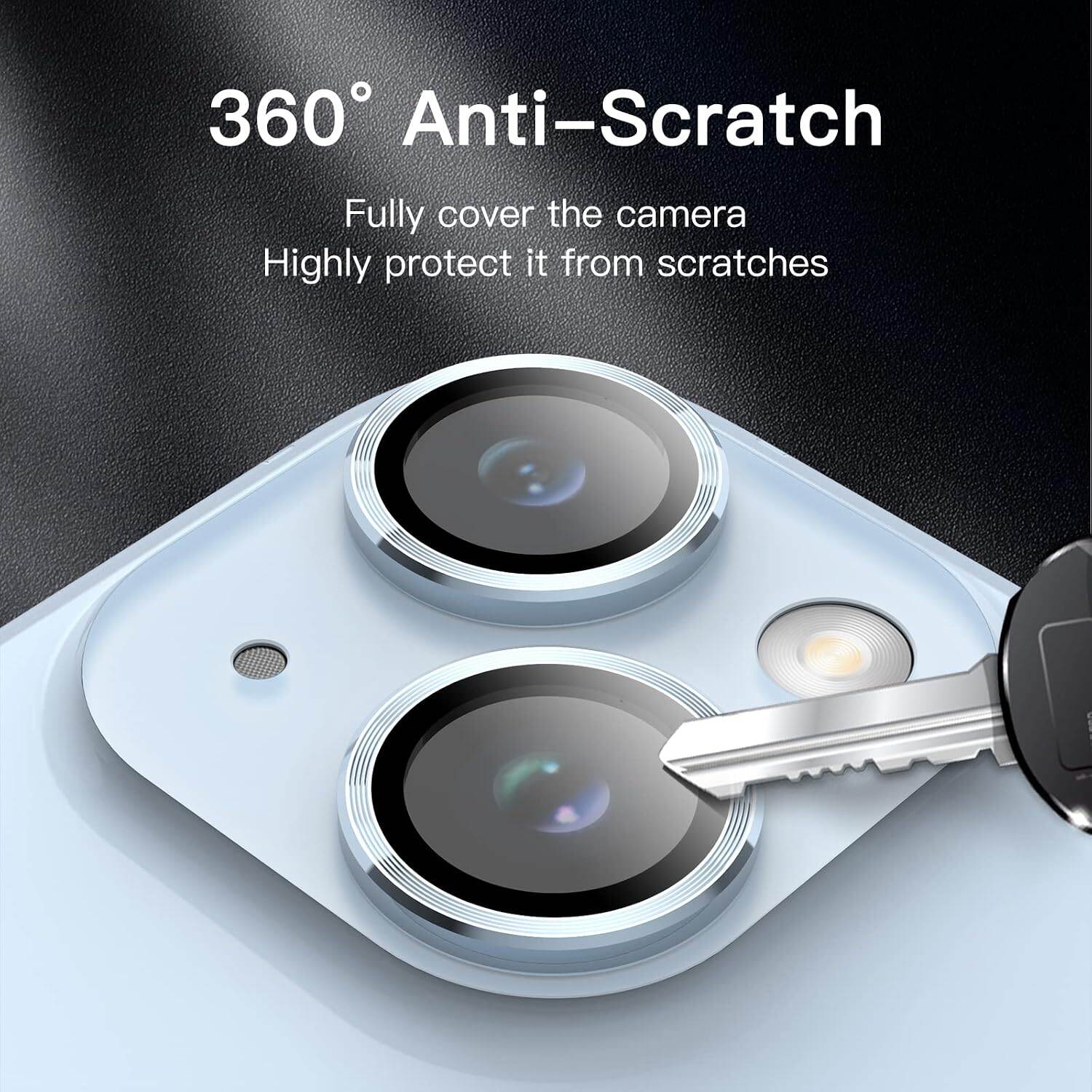 Picture of Camera Protector for iPhone 14 Plus Blue WSKEN Ring Camera Lens Protector for Mobile