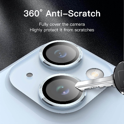 Picture of Camera Protector for iPhone 14 Plus Blue WSKEN Ring Camera Lens Protector for Mobile