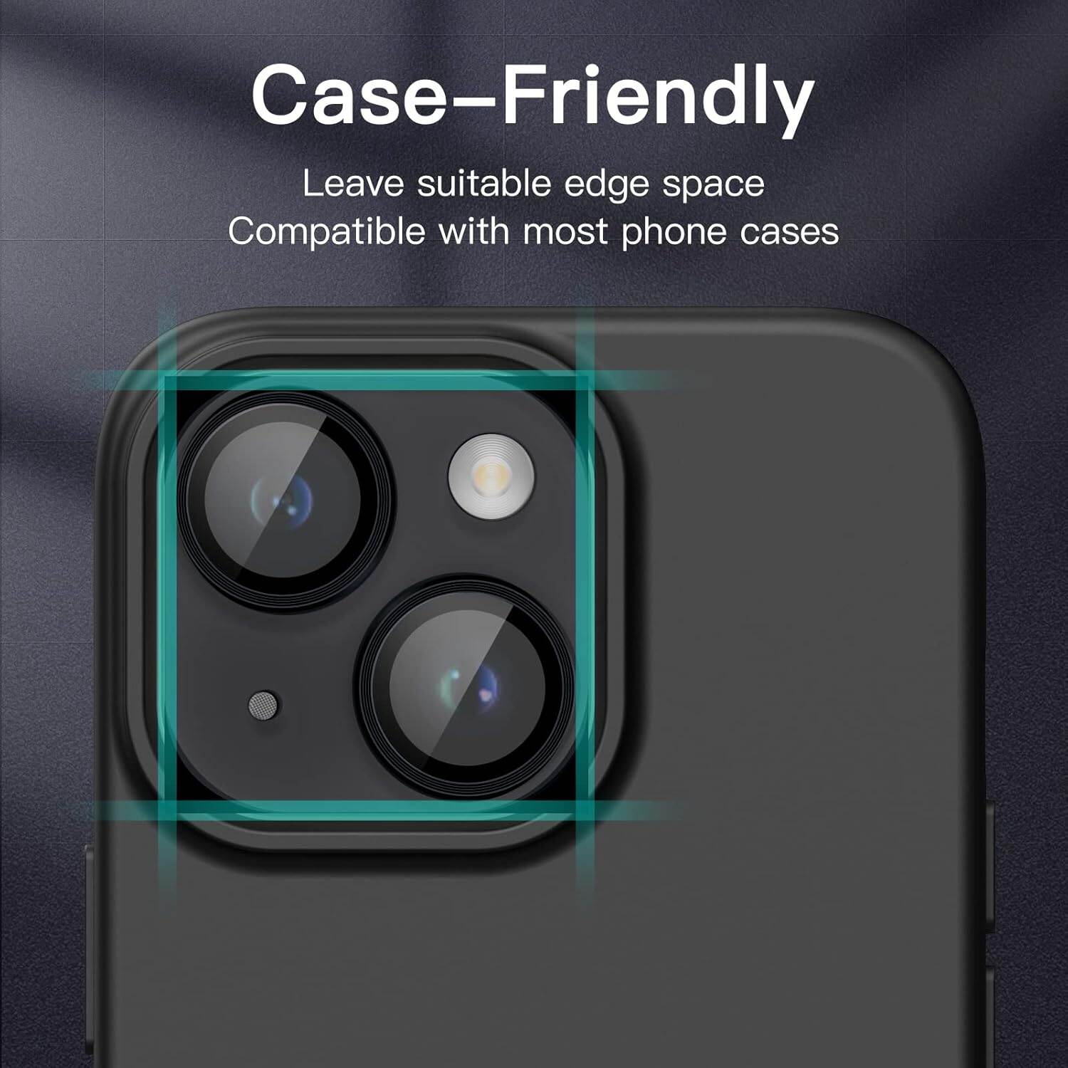 Picture of Camera Protector for iPhone 14 Plus Black WSKEN Ring Camera Lens Protector for Mobile