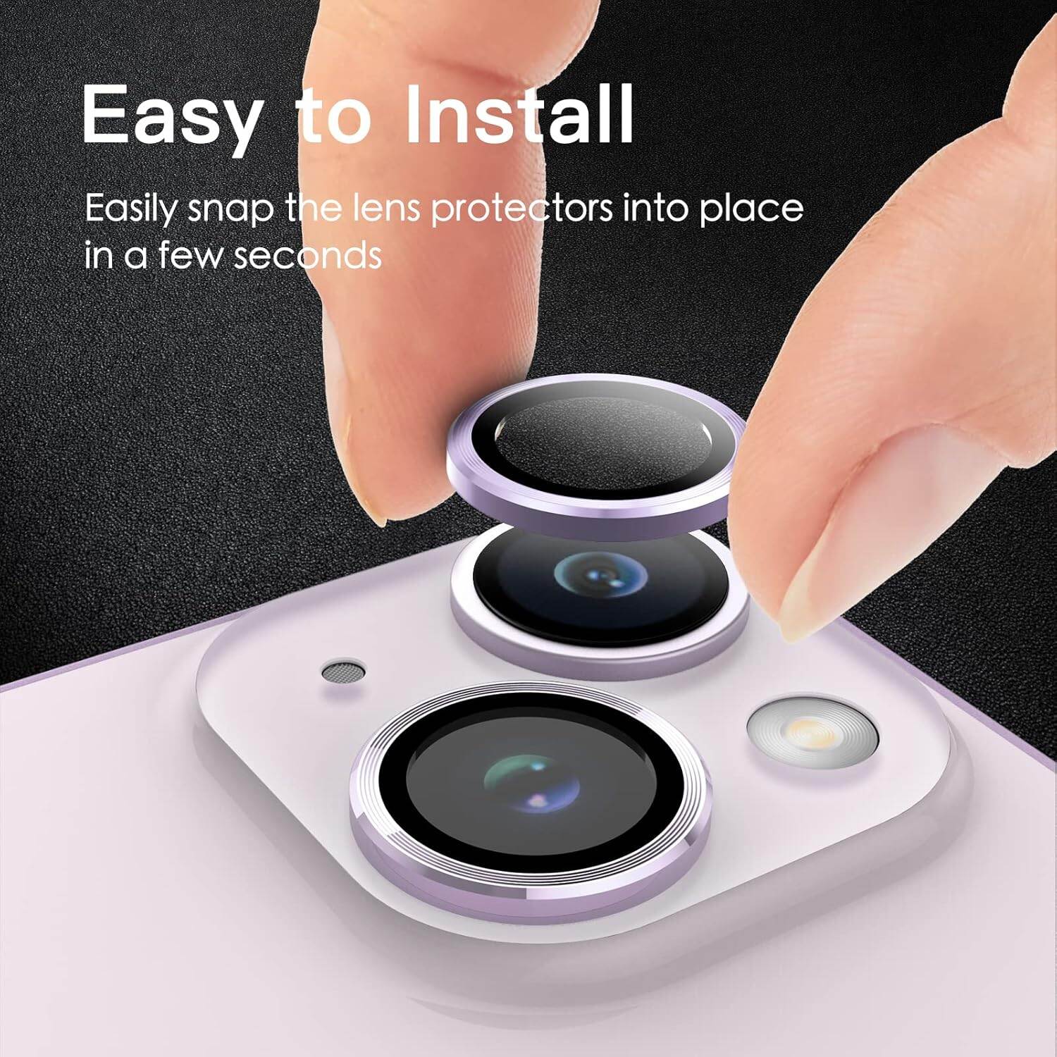 Picture of Camera Protector for iPhone 14 Purple WSKEN Ring Camera Lens Protector for Mobile