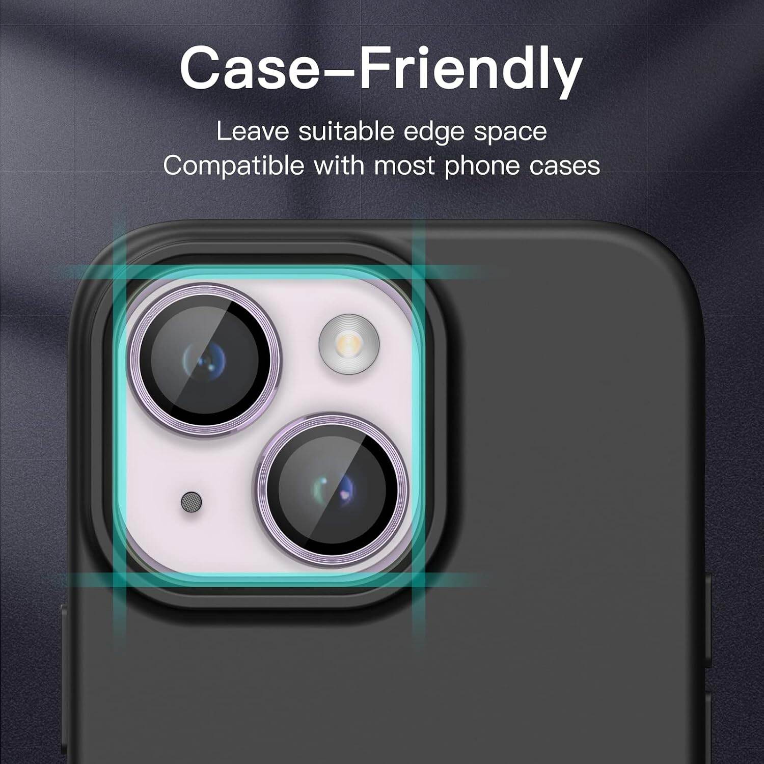 Picture of Camera Protector for iPhone 14 Purple WSKEN Ring Camera Lens Protector for Mobile