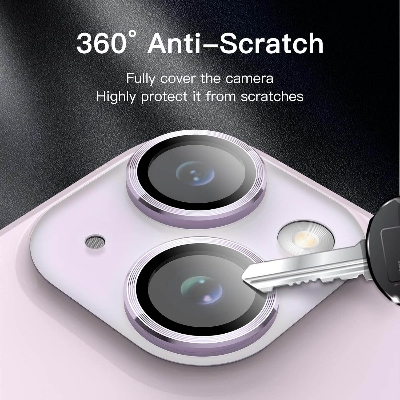 Picture of Camera Protector for iPhone 14 Purple WSKEN Ring Camera Lens Protector for Mobile