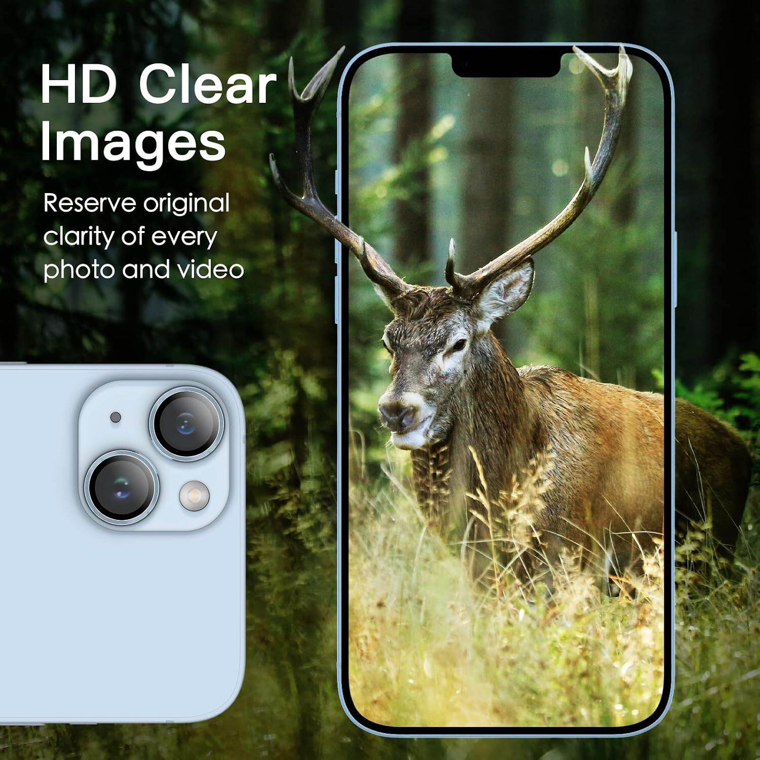 Picture of Camera Protector for iPhone 14 Blue WSKEN Ring Camera Lens Protector for Mobile