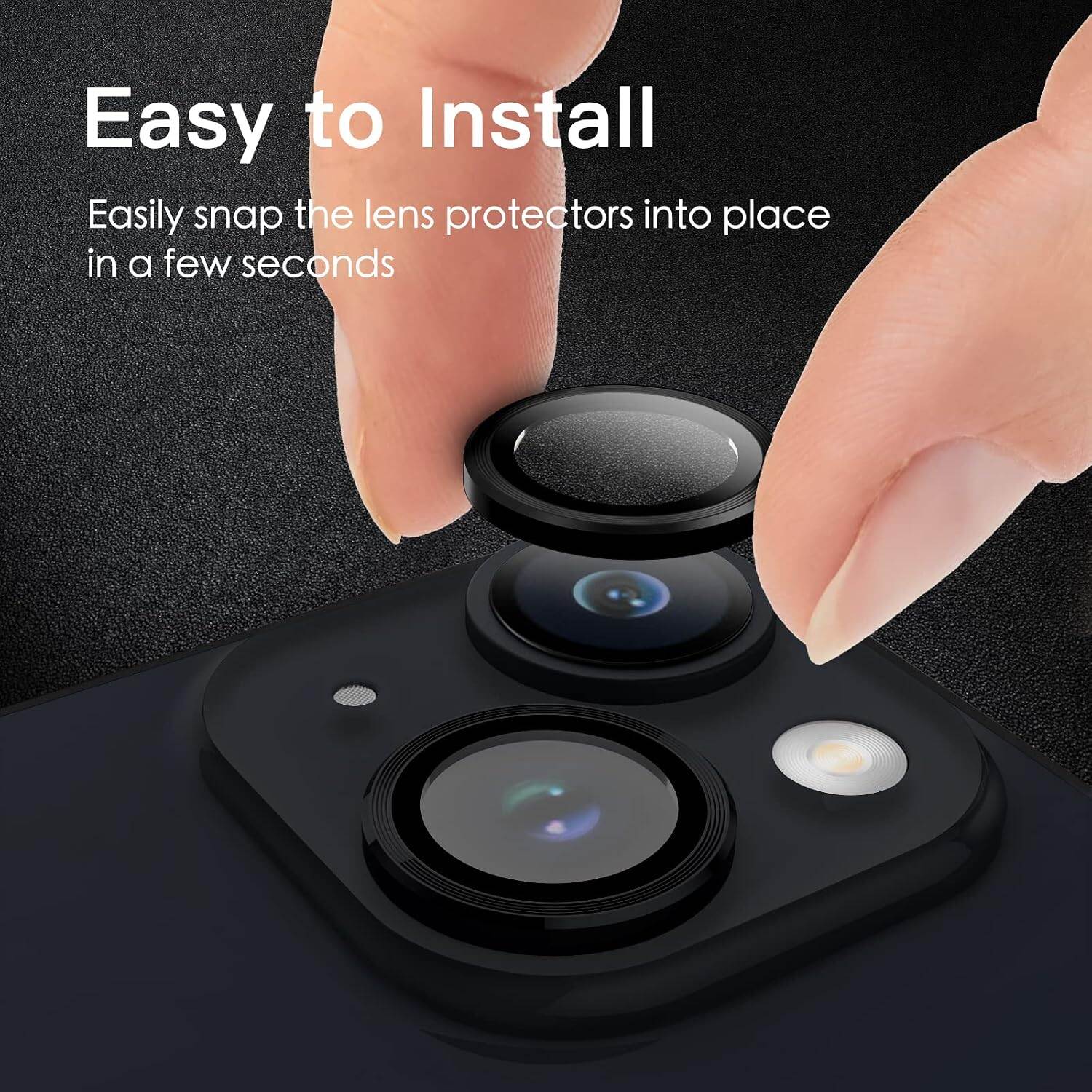 Picture of Camera Protector for iPhone 14 Black WSKEN Ring Camera Lens Protector for Mobile