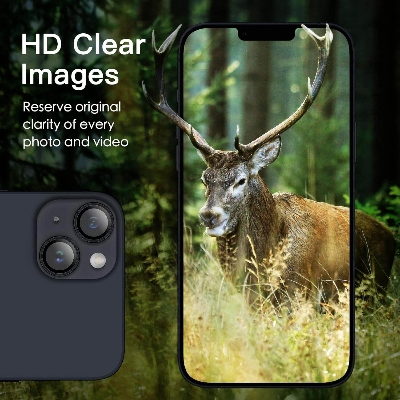 Picture of Camera Protector for iPhone 14 Black WSKEN Ring Camera Lens Protector for Mobile
