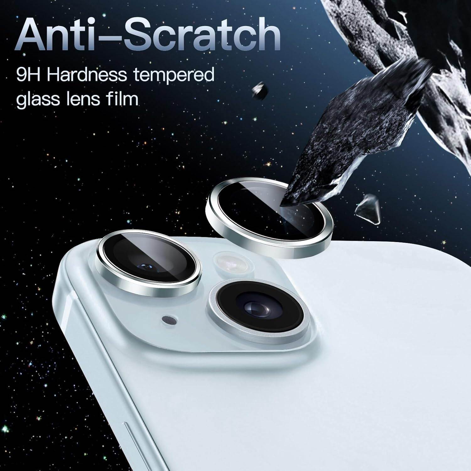Picture of Camera Protector for iPhone 15 Plus Blue WSKEN Ring Camera Lens Protector for Mobile