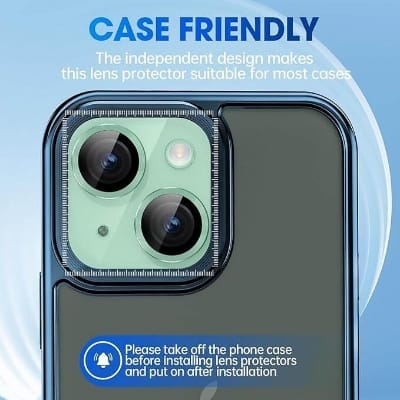 Picture of Camera Protector for iPhone 15 Green WSKEN Ring Camera Lens Protector for Mobile