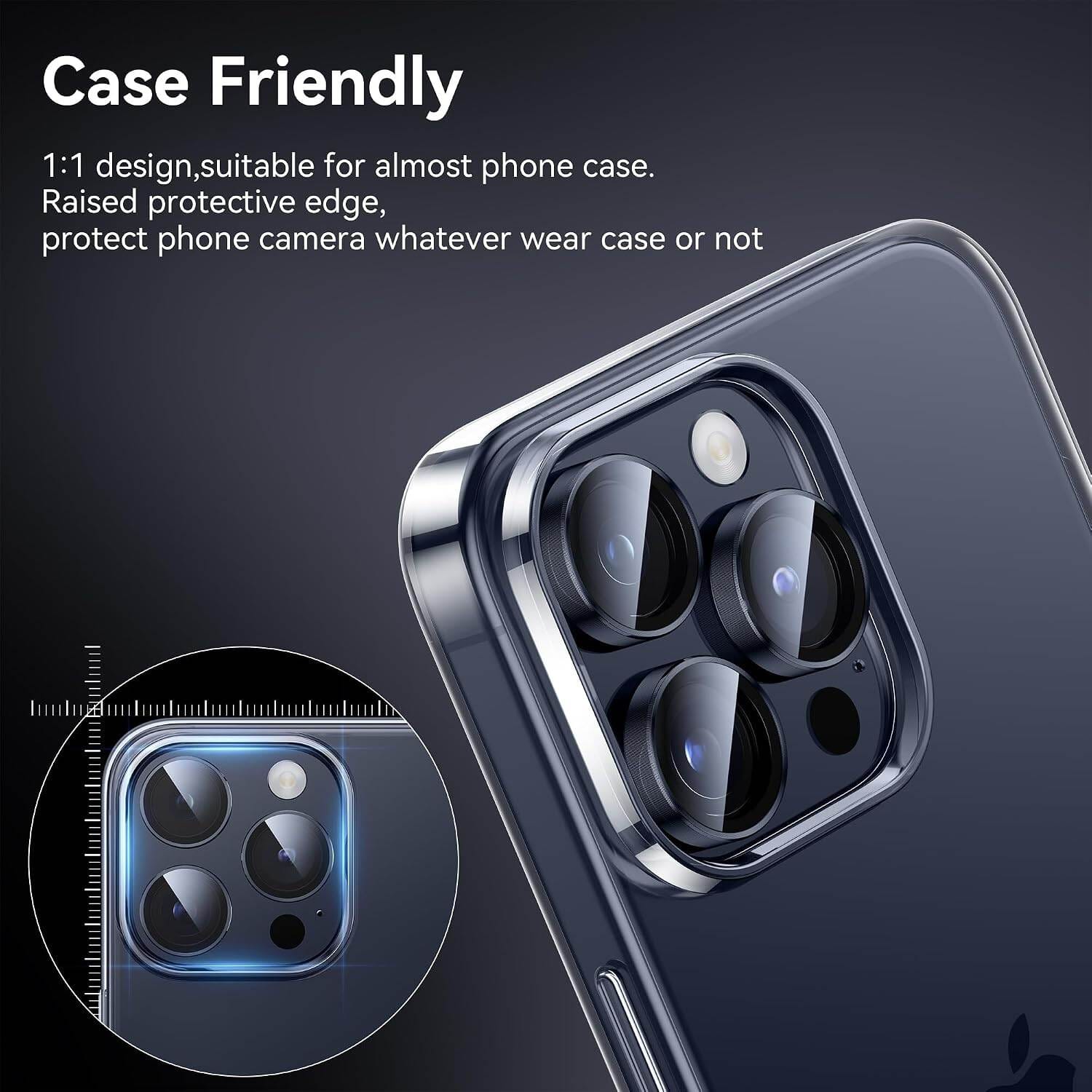 Picture of Camera Protector for iPhone 15 Pro Blue WSKEN Ring Camera Lens Protector for Mobile