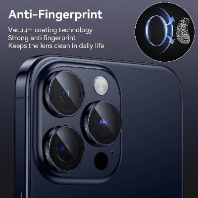 Picture of Camera Protector for iPhone 15 Pro Blue WSKEN Ring Camera Lens Protector for Mobile
