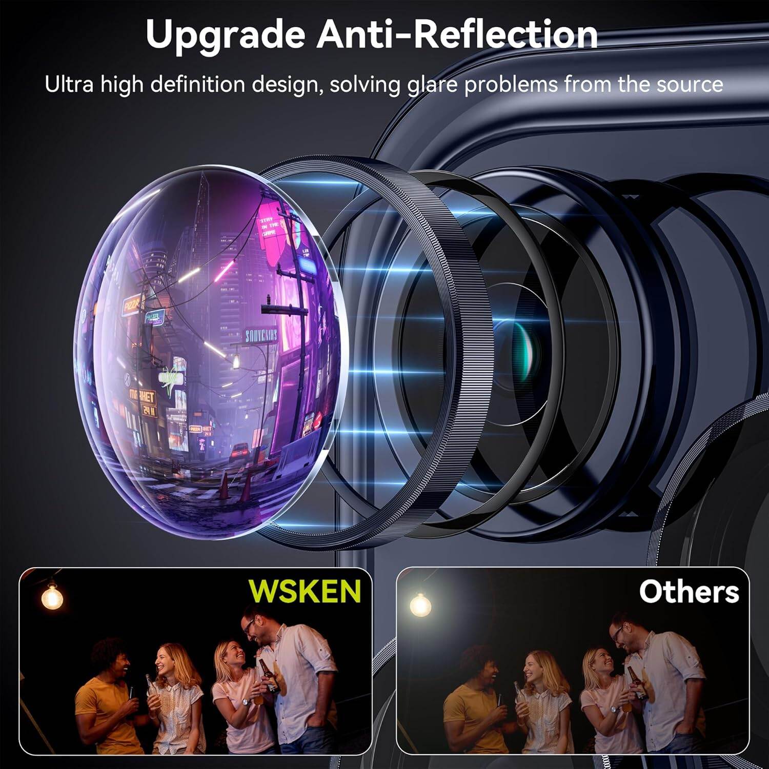 Picture of Camera Protector for iPhone 15 Pro Blue WSKEN Ring Camera Lens Protector for Mobile