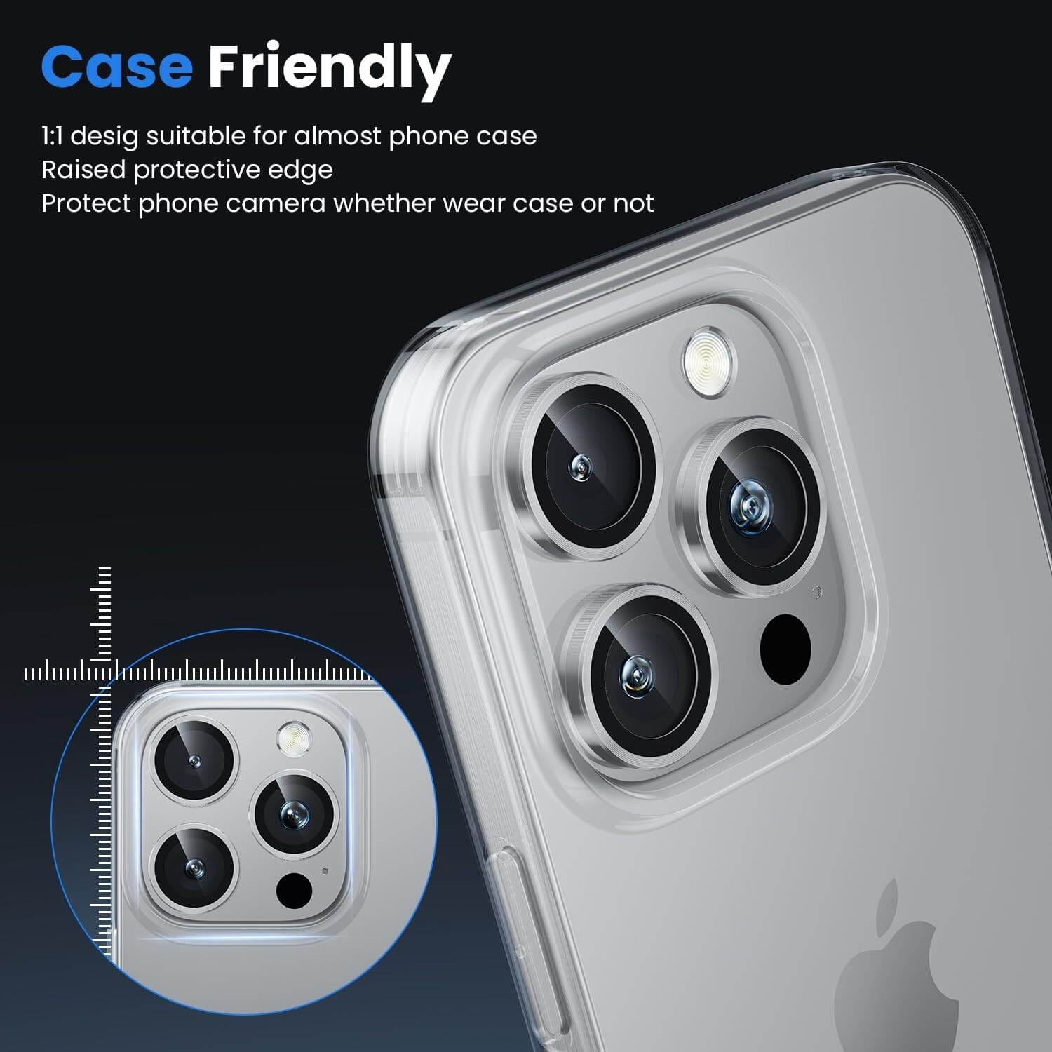 Picture of Camera Protector for iPhone 15 Pro White WSKEN Ring Camera Lens Protector for Mobile