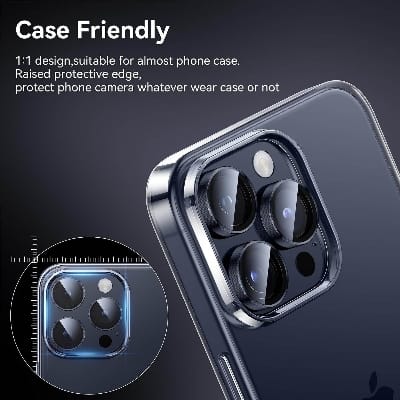 Picture of Camera Protector for iPhone 15 Pro Max Blue WSKEN Ring Camera Lens Protector for Mobile