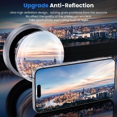Picture of Camera Protector for iPhone 15 Pro Max White WSKEN Ring Camera Lens Protector for Mobile