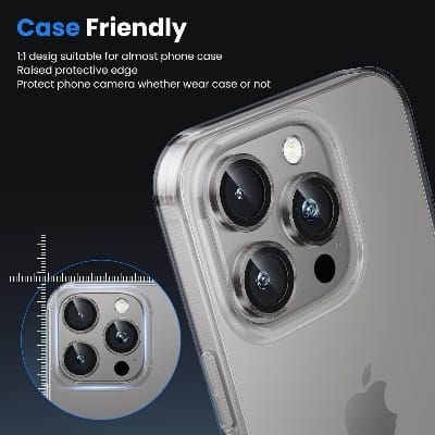 Picture of Camera Protector for iPhone 16 Pro Max DesertTitanium WSKEN Ring Camera Lens Protector for Mobile