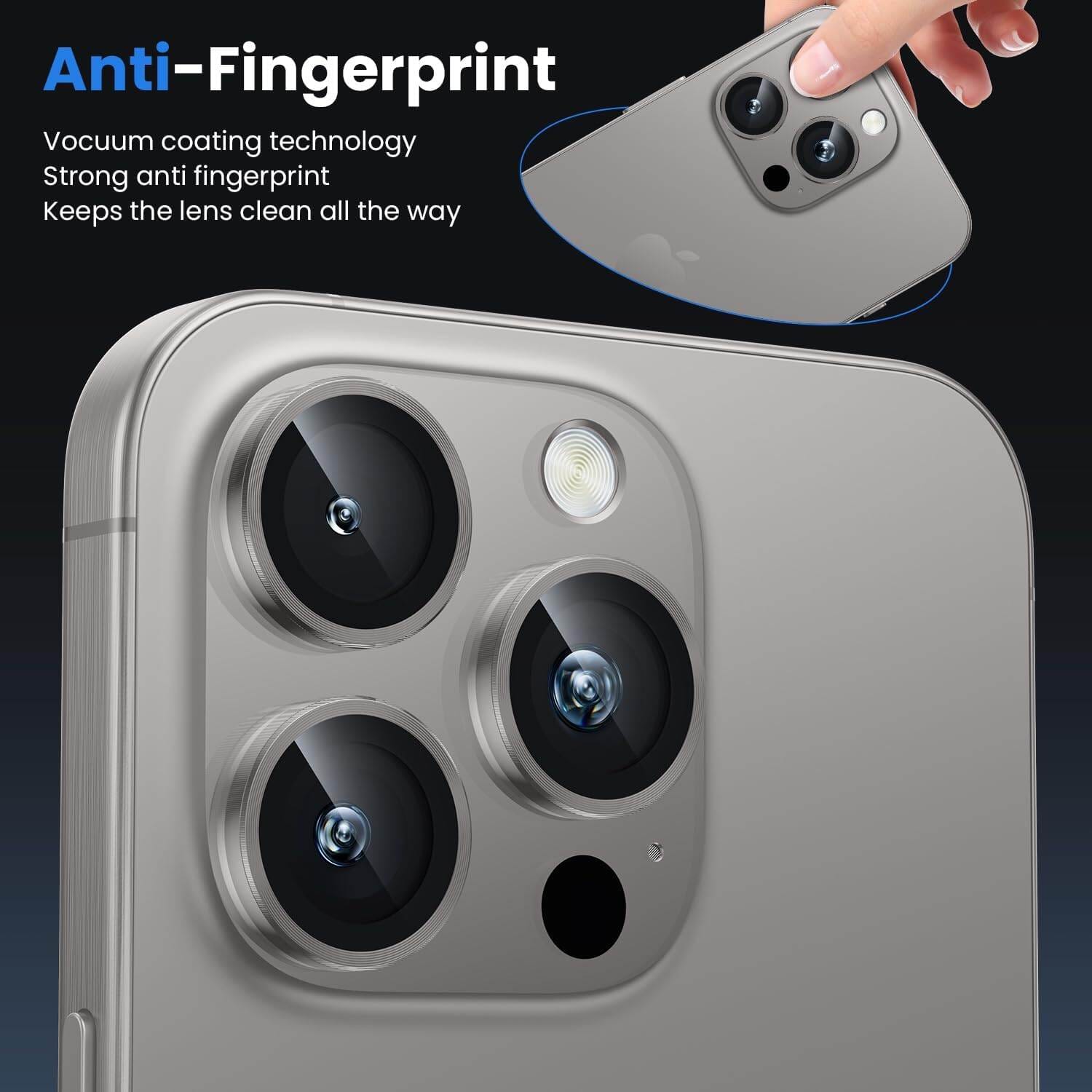 Picture of Camera Protector for iPhone 16 Pro Max DesertTitanium WSKEN Ring Camera Lens Protector for Mobile