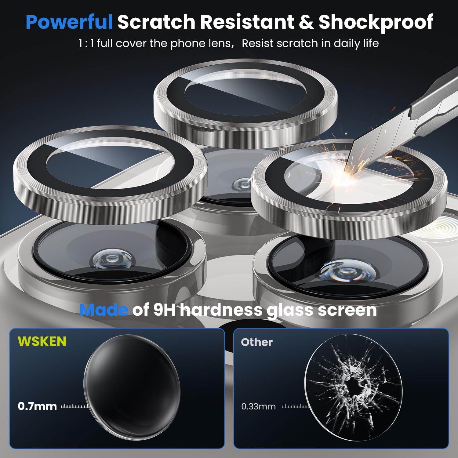 Picture of Camera Protector for iPhone 16 Pro Max DesertTitanium WSKEN Ring Camera Lens Protector for Mobile