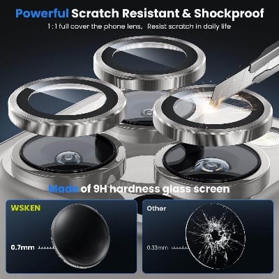 Picture of Camera Protector for iPhone 16 Pro Max DesertTitanium WSKEN Ring Camera Lens Protector for Mobile