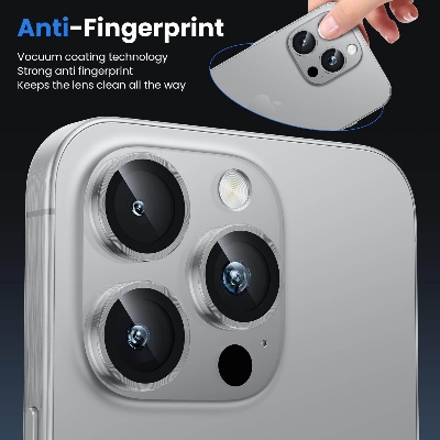 Picture of Camera Protector for iPhone 16 Pro White WSKEN Ring Camera Lens Protector for Mobile