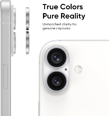 Picture of Camera Protector for iPhone 16 White WSKEN Ring Camera Lens Protector for Mobile