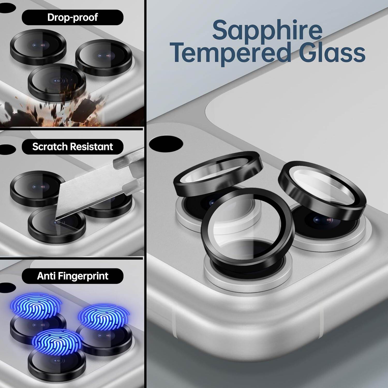 Picture of Camera Protector for iPhone 17 Pro Black WSKEN Ring Camera Lens Protector for Mobile
