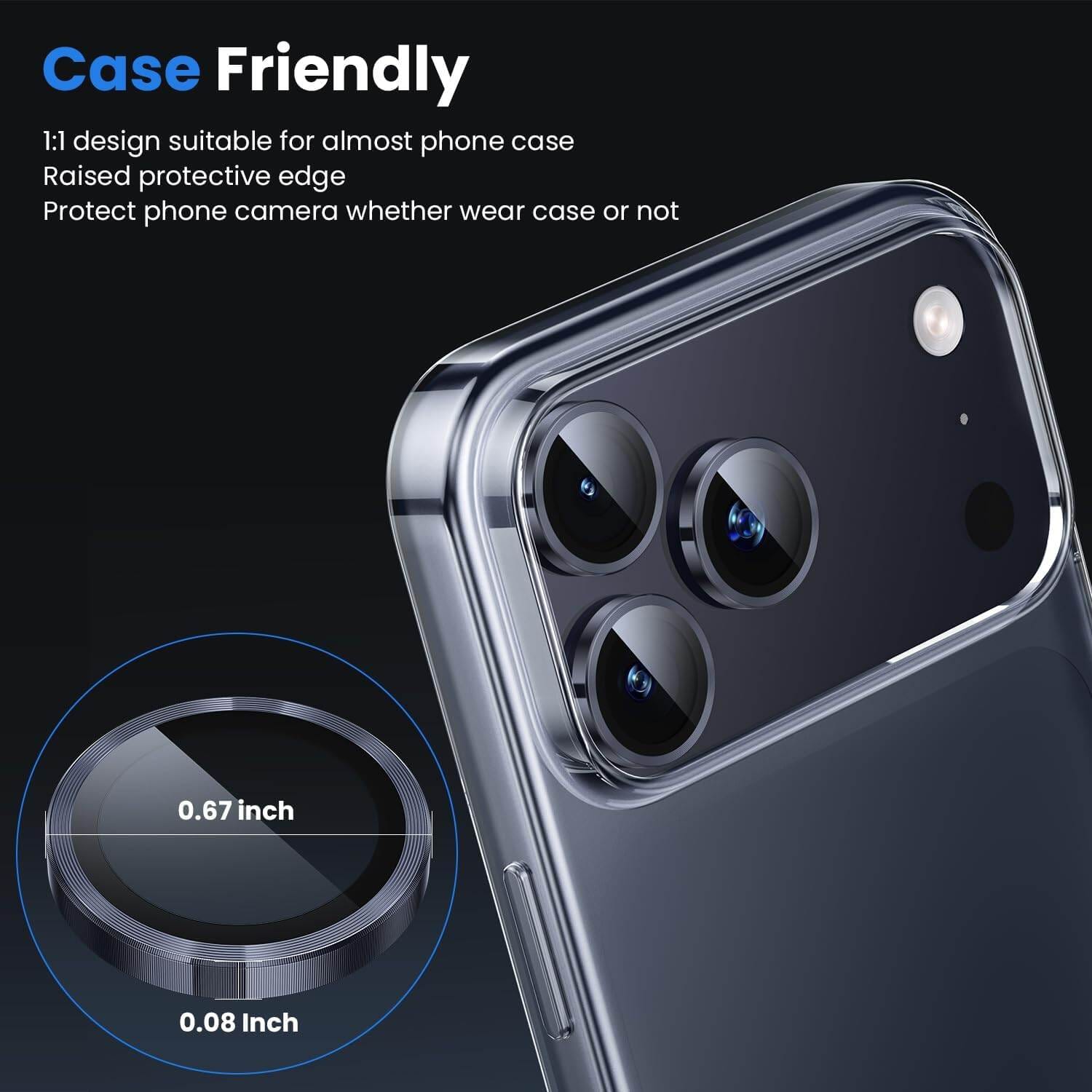 Picture of Camera Protector for iPhone 17 Pro Max Blue WSKEN Ring Camera Lens Protector for Mobile