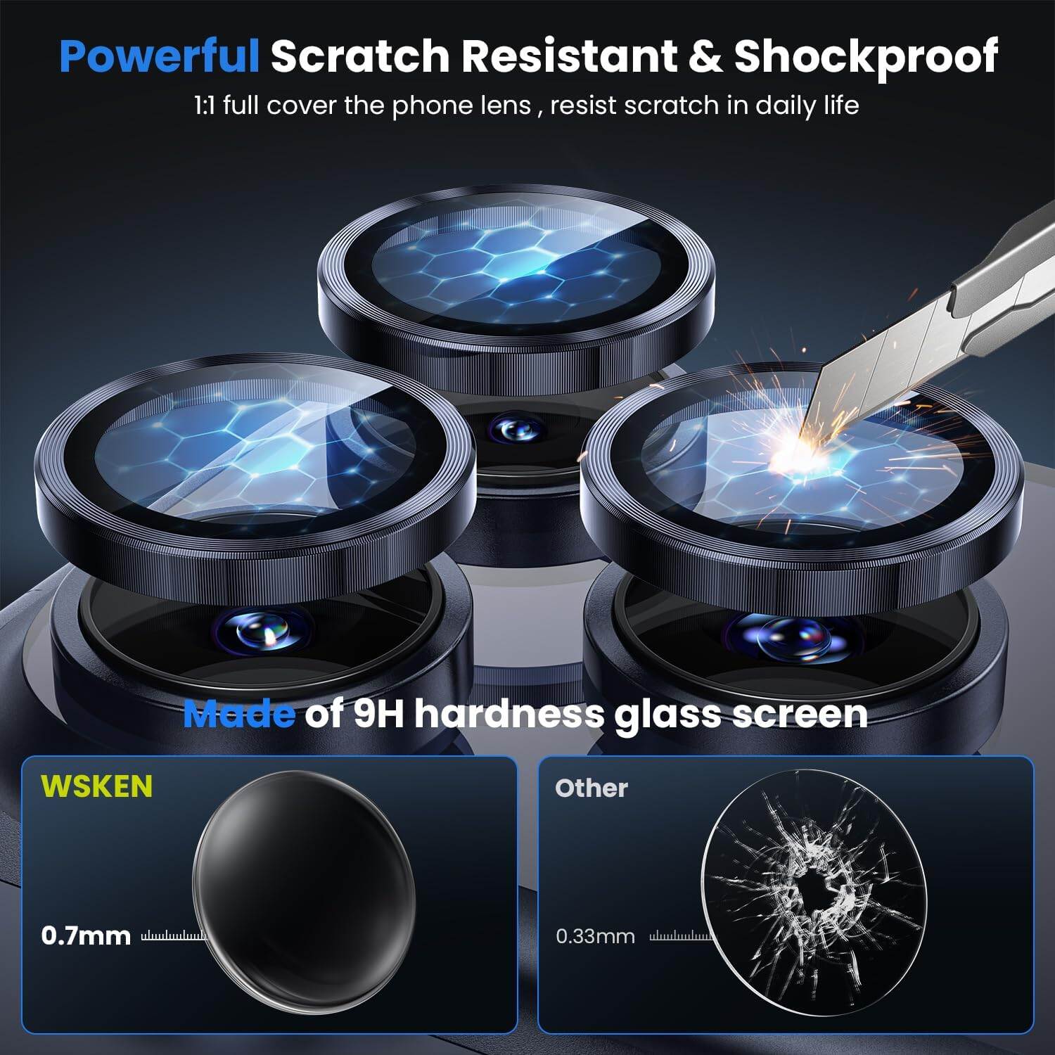 Picture of Camera Protector for iPhone 17 Pro Max Blue WSKEN Ring Camera Lens Protector for Mobile