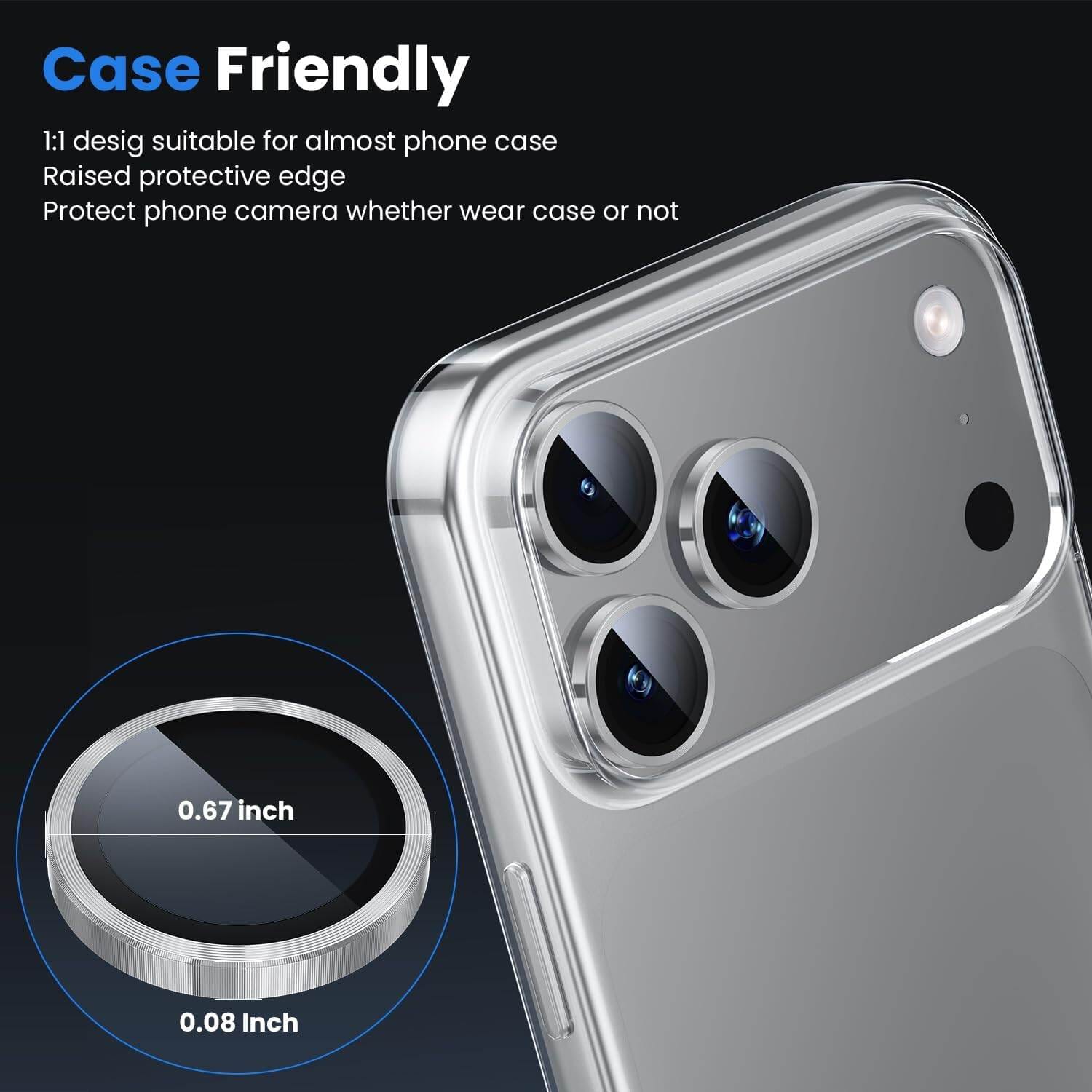 Picture of Camera Protector for iPhone 17 Pro Max White WSKEN Ring Camera Lens Protector for Mobile