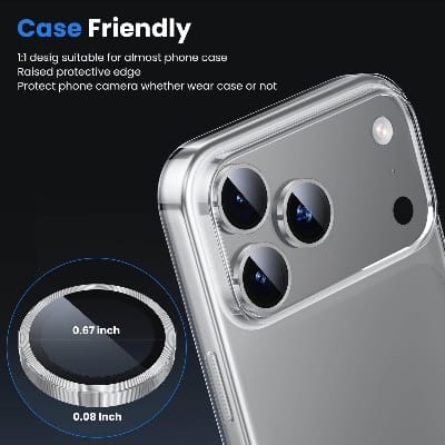 Picture of Camera Protector for iPhone 17 Pro Max White WSKEN Ring Camera Lens Protector for Mobile