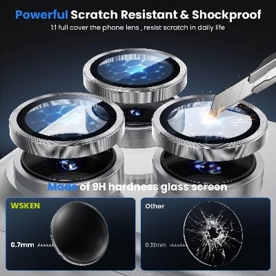 Picture of Camera Protector for iPhone 17 Pro Max White WSKEN Ring Camera Lens Protector for Mobile