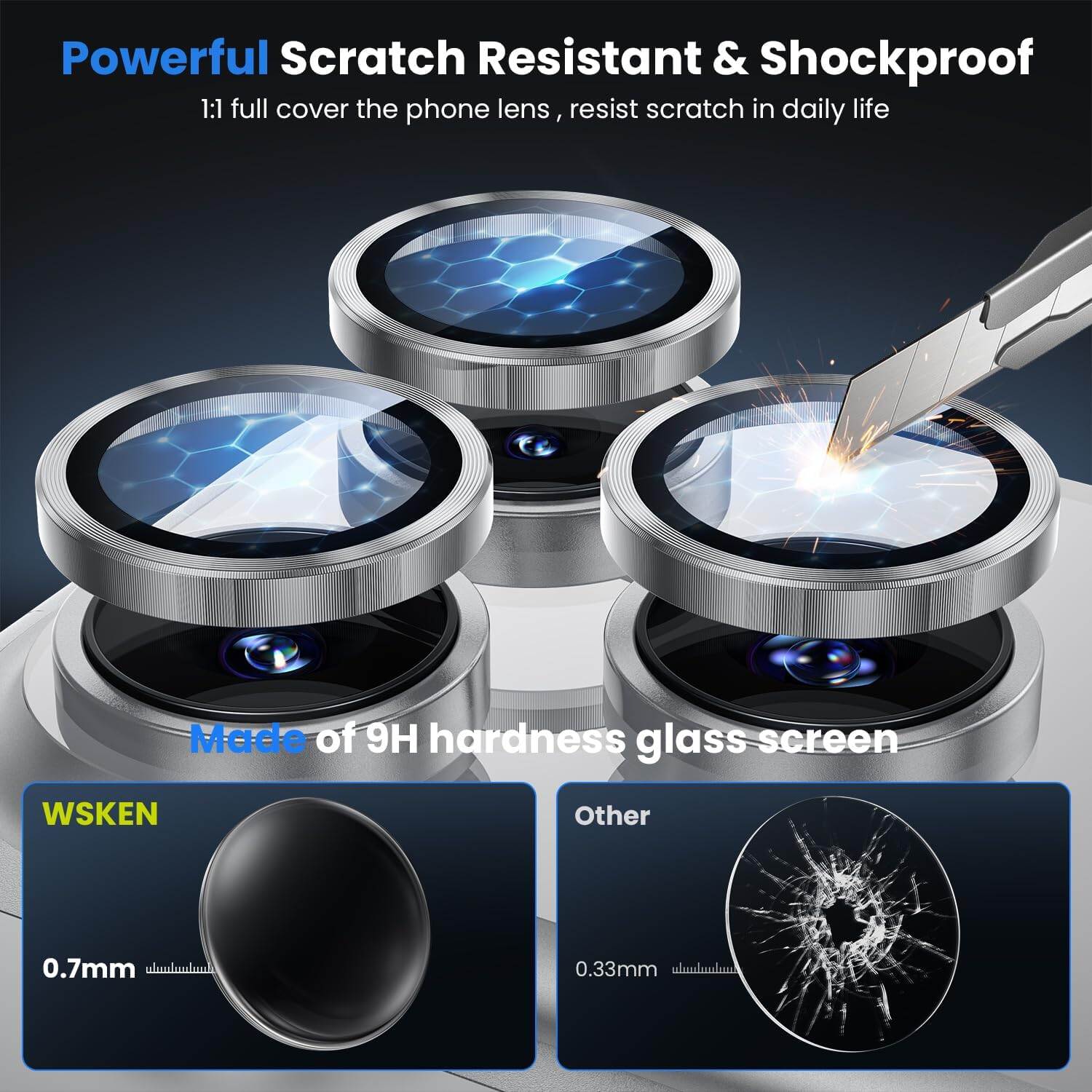 Picture of Camera Protector for iPhone 17 Pro White WSKEN Ring Camera Lens Protector for Mobile