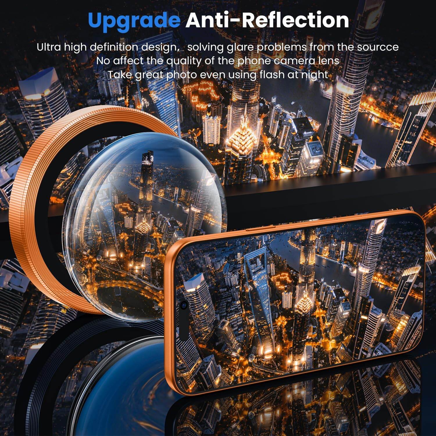 Picture of Camera Protector for iPhone 17 Pro Max Orange WSKEN Ring Camera Lens Protector for Mobile