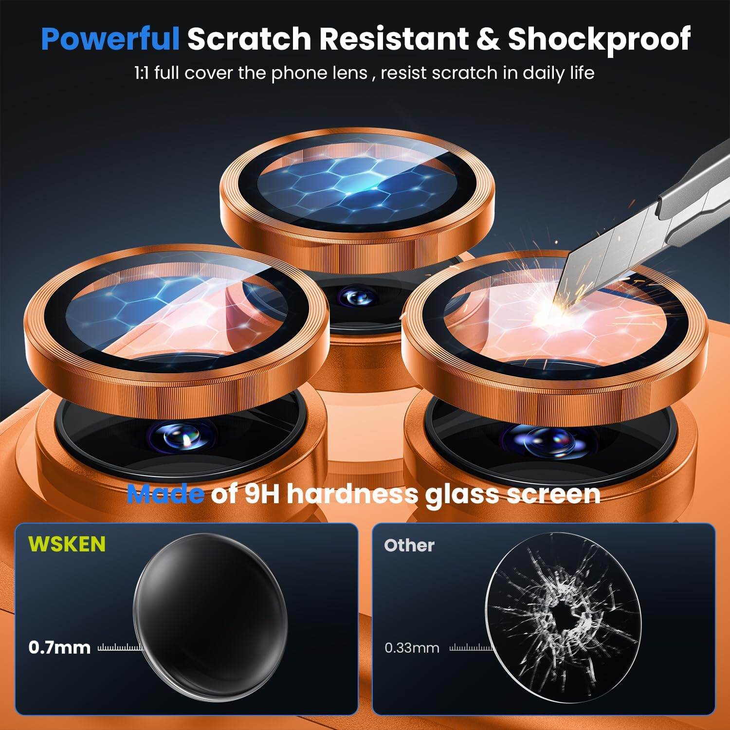 Picture of Camera Protector for iPhone 17 Pro Orange WSKEN Ring Camera Lens Protector for Mobile
