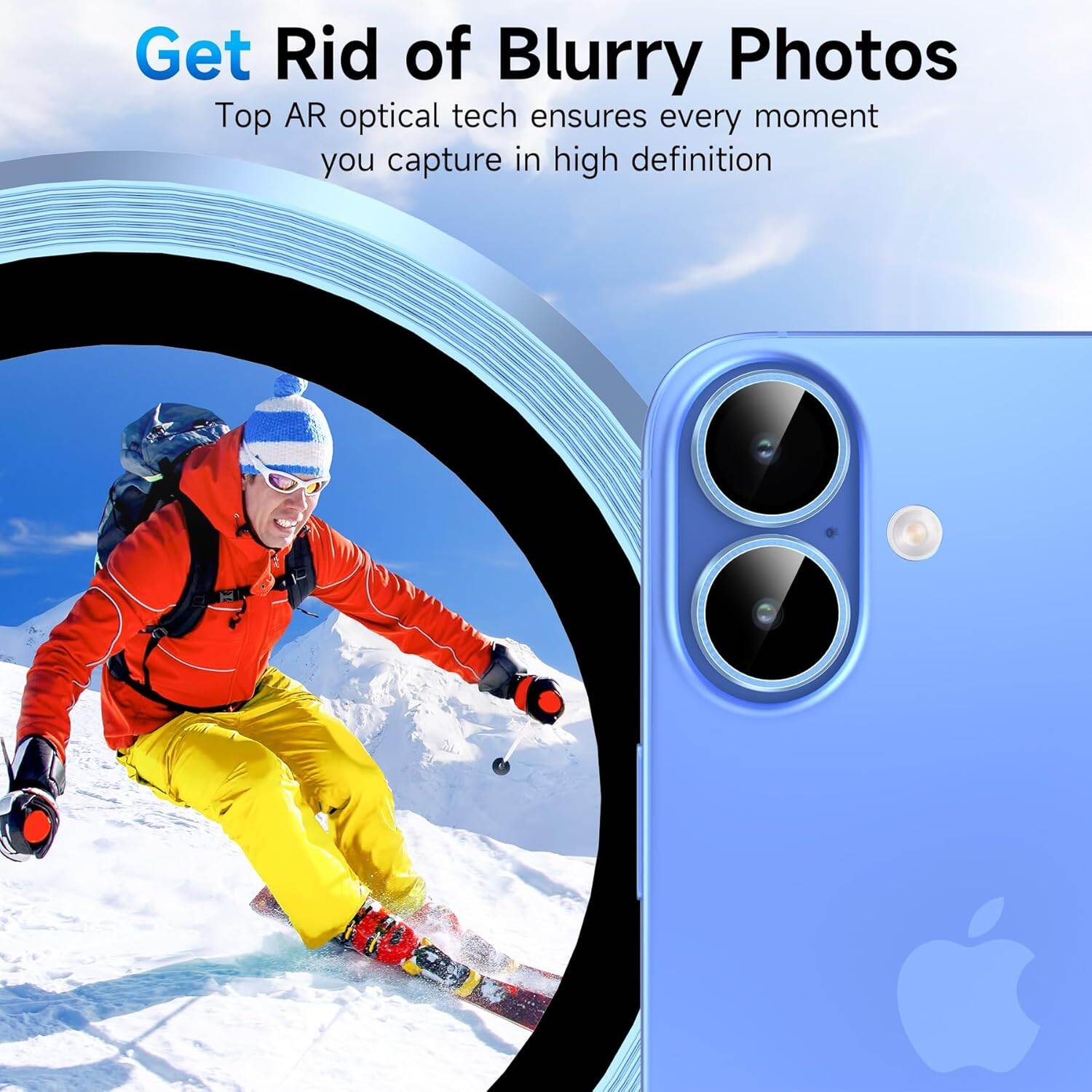Picture of Camera Protector for iPhone 17 Blue WSKEN Ring Camera Lens Protector for Mobile