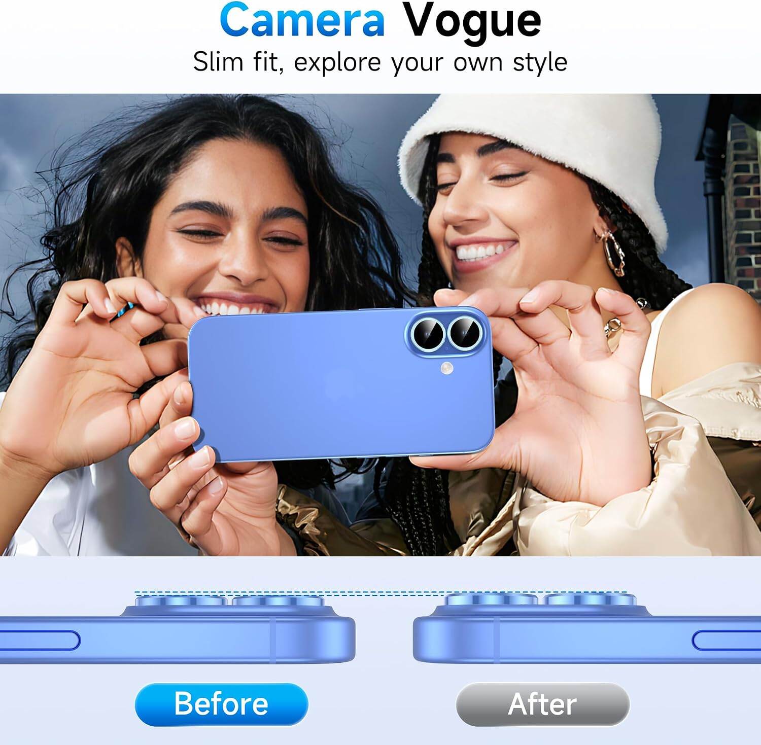 Picture of Camera Protector for iPhone 17 Blue WSKEN Ring Camera Lens Protector for Mobile