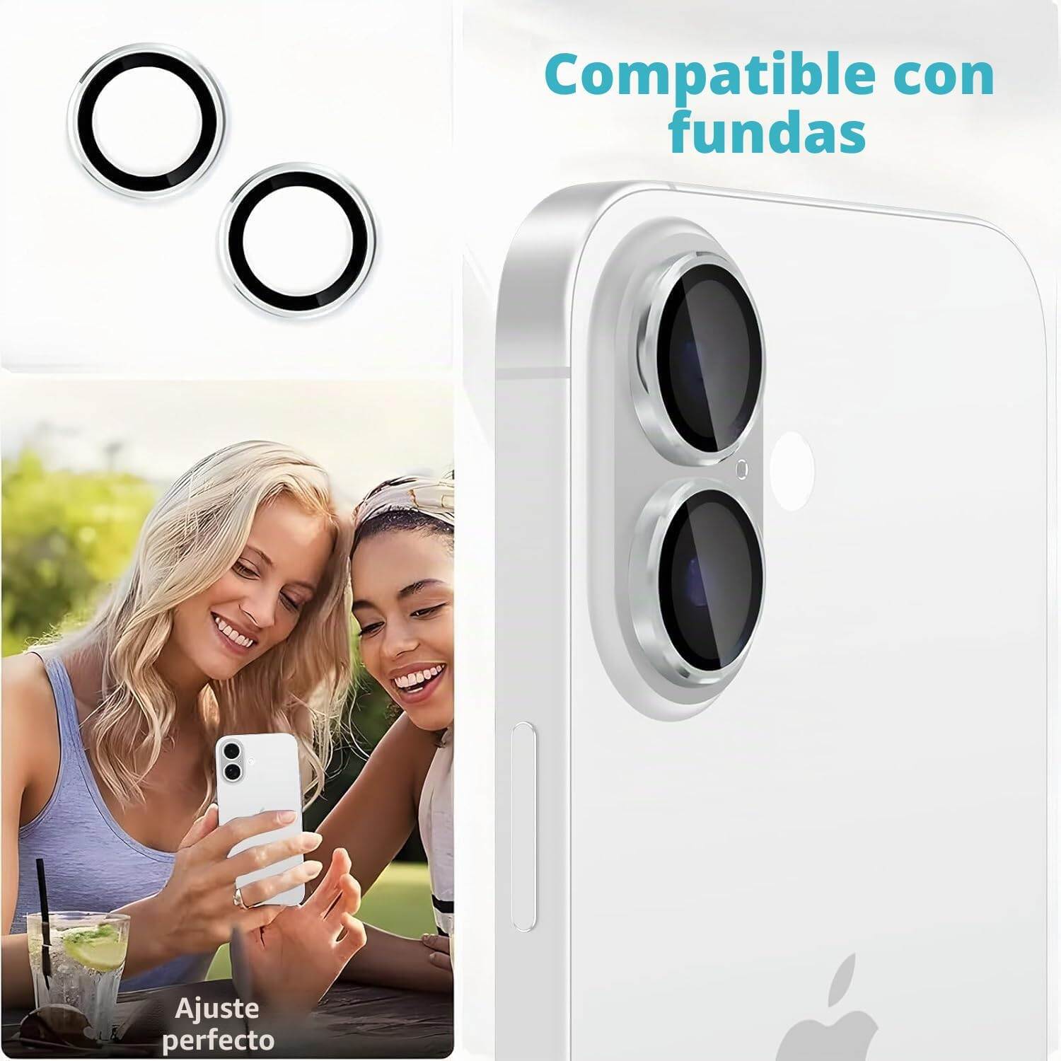 Picture of Camera Protector for iPhone 17 White WSKEN Ring Camera Lens Protector for Mobile