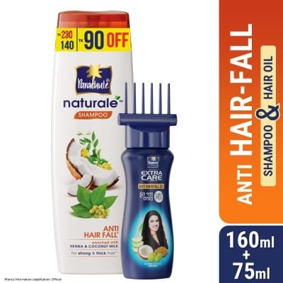 Picture of ANTI HAIR-FALL BUNDLE - Parachute Anti Hairfall Oil Extra Care 75ml (Root Applier) & Parachute Naturale Shampoo Anti Hair Fall 160ml - CO