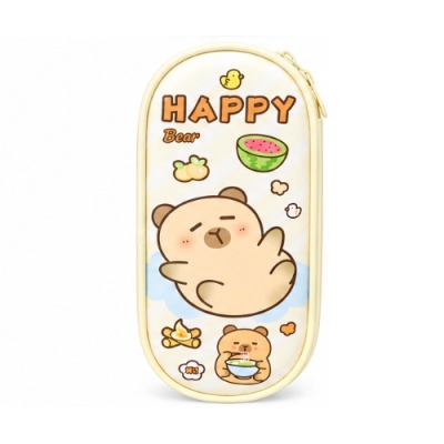 Picture of Cute Cartoon Pencil Case for Kids | Large Capacity EVA Pencil Box with Zipper | Waterproof School Stationery Organizer | Bear & Capybara Design