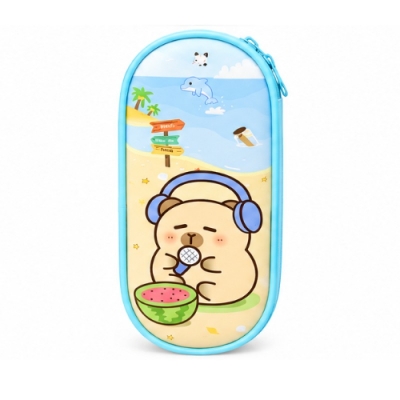 Picture of Cute Cartoon Pencil Case for Kids | Large Capacity EVA Pencil Box with Zipper | Waterproof School Stationery Organizer | Bear & Capybara Design