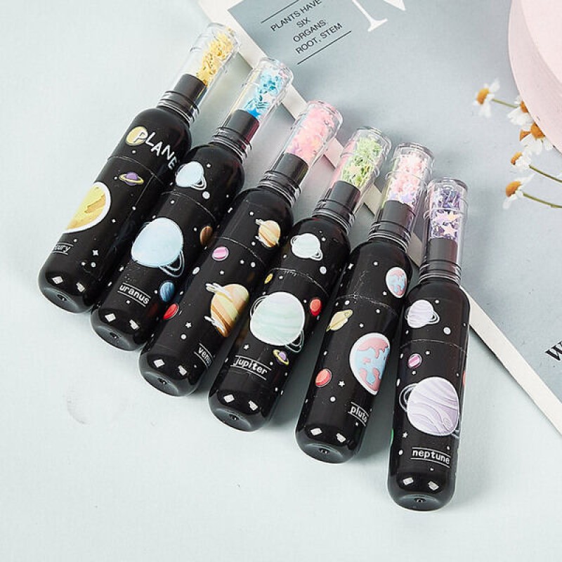 Picture of Cute Planet Space Highlighter Pen | 6 Colors Glitter Liquid Highlighter | Creative Stationery Marker Pen for Students & Kids - Multicolor
