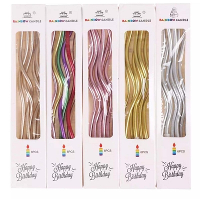 Picture of Bundle of 6 pack Spiral candle/Spiral Metallic Candle(6 Pcs per er pack)-Gold