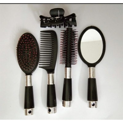 Picture of Hair comb set/Hair brush set/Hair Brush Hand Mirror Hair Band & Comb Set Of 5 pcs-Hair