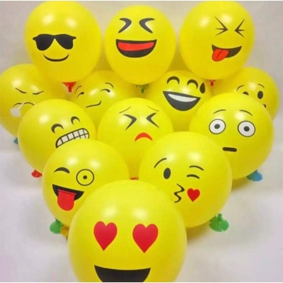 Picture of Piece Emoji Balloon Happy Birthday Balloons-Yellow