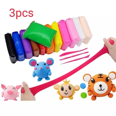 Picture of Foam clay for kids-3pcs/Super Light Clay with 3 Tools Air Drying Light Polymer Plasticine Modelling Handmade Educational Toy-Multicolor