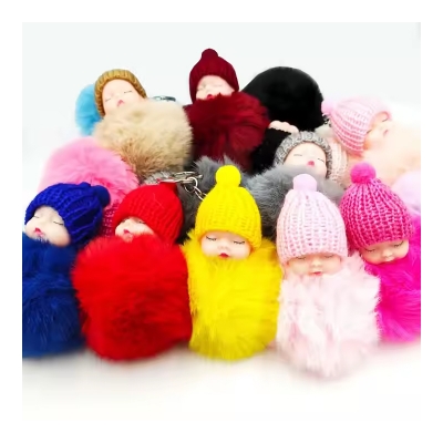 Picture of Doll Shape Sleeping woll doll Key Ring-Multicolor
