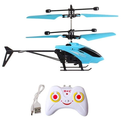 Picture of Remote Control Helicopter/Helicopter Toy Sensor + Remote Rechargeable and Shockproof Helicopter/Remote Control RC Infrared Induction Helicopter-Multicolor