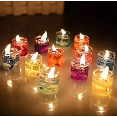 Picture of Romantic Jelly Candle Multicolor-12pc/smokeless jel candle 12pc-Multicolor