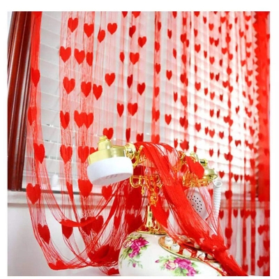 Picture of Love Heart String Curtain/Window Door Divider Sheer Curtain/Curtains Sets-Multicolor