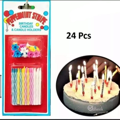 Picture of Birthday candle/mini birthday candle-24pc/china mom-Multicolor