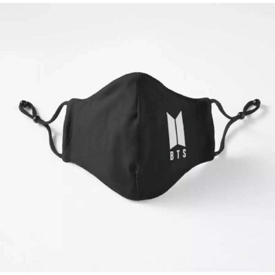 Picture of Bts maks/Ruber Printed Face_Maks/4 Layer Face_Maks For Men And Women/Face Loop Face Maks/Washable Maks_Nose Bar-Black